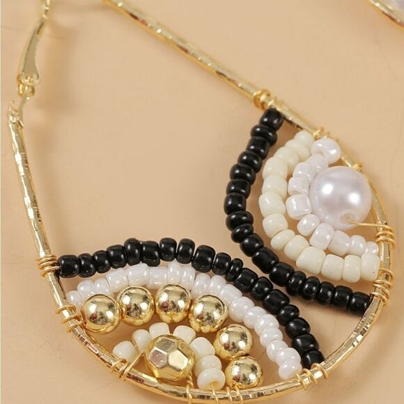 NEW BOHO BIG TEARDROP EARRINGS BOHOHEMIN - Picture 2 of 7